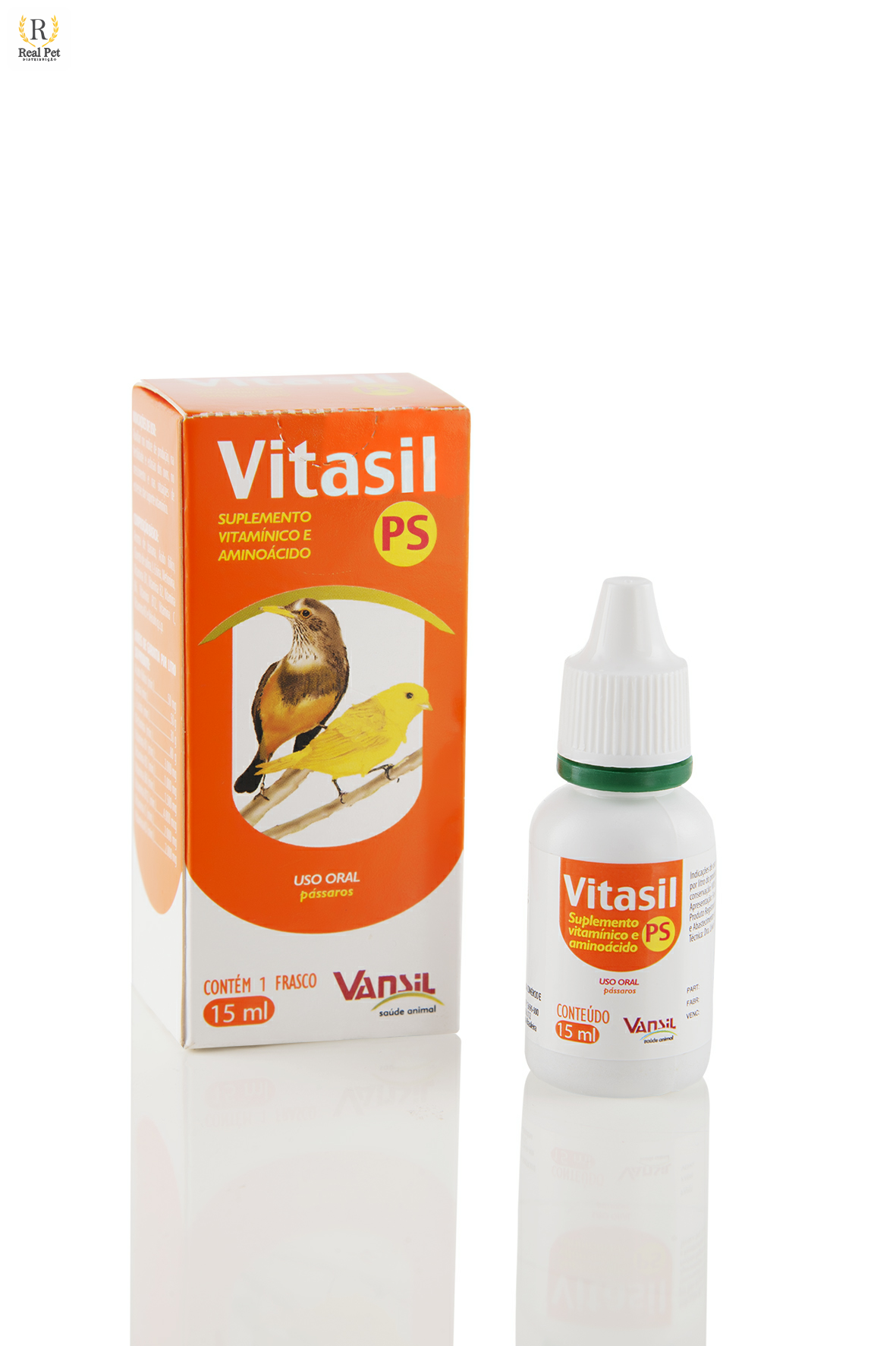 Vitasil PS - Suplemento vitamínico e aminoácido para pássaros.