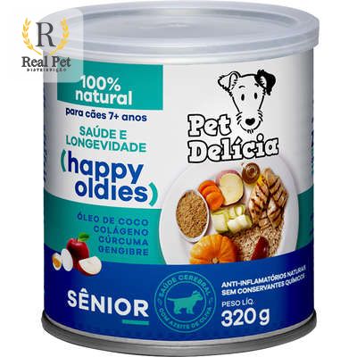 Pet Delícia Natural Happy Oldies com Colágeno para Cães Sênior 7+ anos - 320g