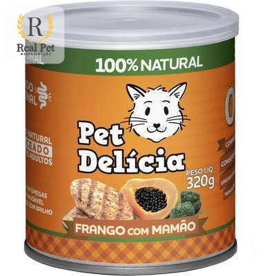 Pet Delícia Natural Frango com Mamão Saúde Intestinal Gatos - 320g