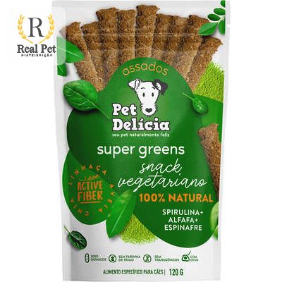 Snack Pet Delícia Super Greens Natural Sabor Alfafa, Espirulina e Espinafre