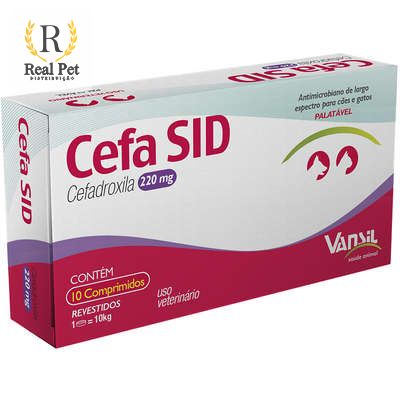 Cefa SID Cefadroxila para Cães e Gatos de 1 a 10 Kg - 220mg