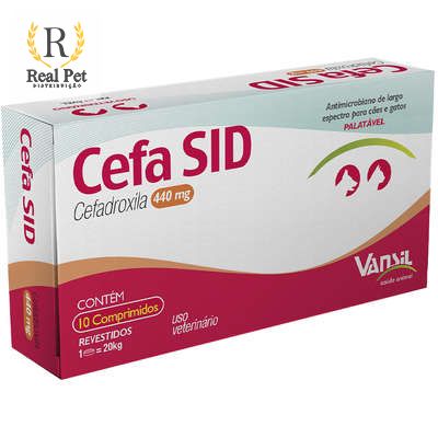 Cefa SID Cefadroxila para Cães e Gatos de 1 a 20 Kg - 440mg